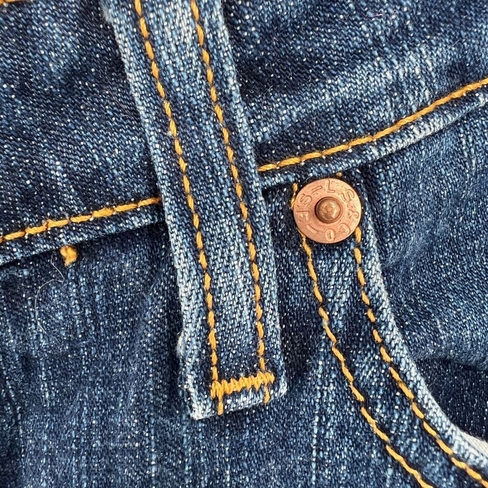 vtg Y2K Levi’s 514 Jeans Sz 11 Juniors Mid Rise Flare Med Wash Bootcut Bell - Picture 11 of 12